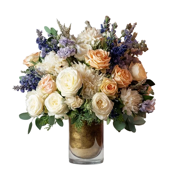 Cream Peach Lavender Bouquet